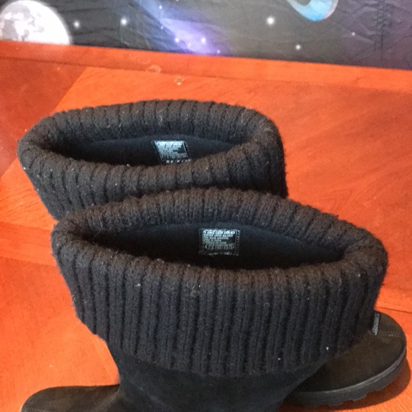 Skechers black leather winter boots shoes size 6 - Picture 16 of 16